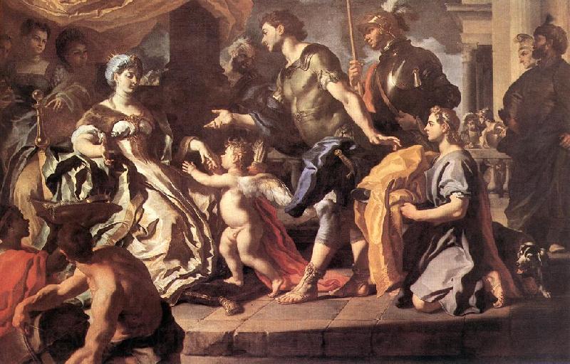 Francesco Solimena Dido Receiveng Aeneas and Cupid Disguised as Ascanius Norge oil painting art